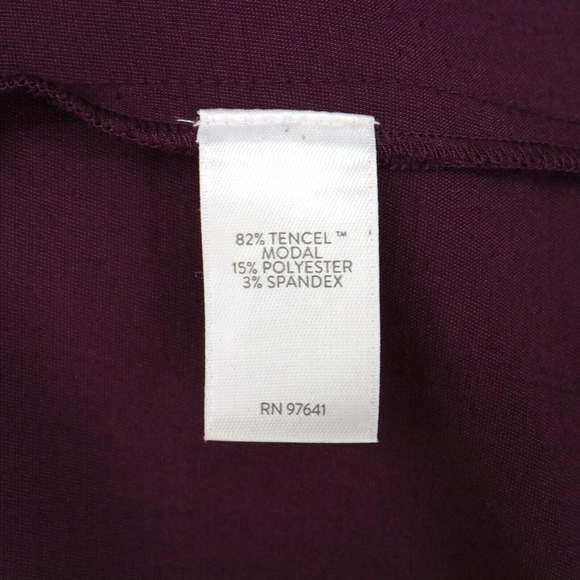 J Jill Dress Plus Size 2X Plum Eggplant Stretch Twill Back Pleats Oversized - Picture 6 of 14